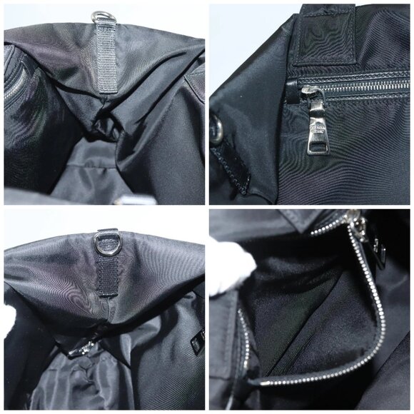 PRADA Hand Bag Nylon Black Silver Auth - Picture 15 of 16